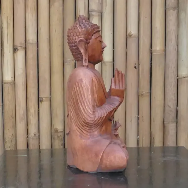 Product image 6 of the product “Seated Buddha made of wood in Abhaya Position - gesture of fearlessness, H.40 cm. 40 cm”